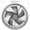 Ventilatore di scarico da 200 mm per ventilazione industriale 2550 rpm rotondo 260x260x180 mm argento