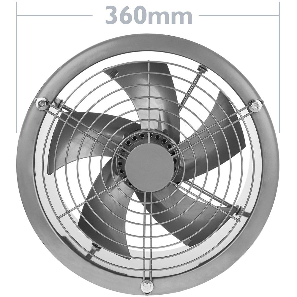 Estrattore d'aria a muro di 400 mm per la ventilazione industriale 1360 rpm  quadrati 540x540x80 mm - Cablematic