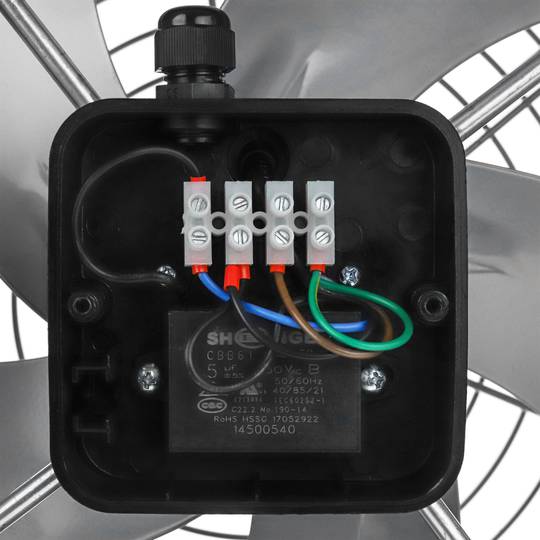 Exaustor de ar de tubo de 300mm para ventilação industrial 2550 rpm redonda 360x360x180 mm prata