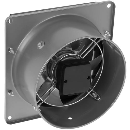 Extractor de aire de 300 mm para ventilación industrial 2550 rpm plateado con sistema de lamas antirretorno