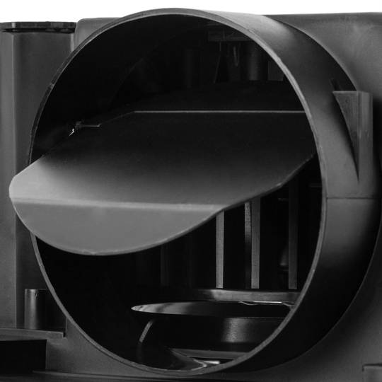 Exhaust fan, Extractor fan 240x240 mm, with grill and non-return valve with 90 degree outlet, extra flat