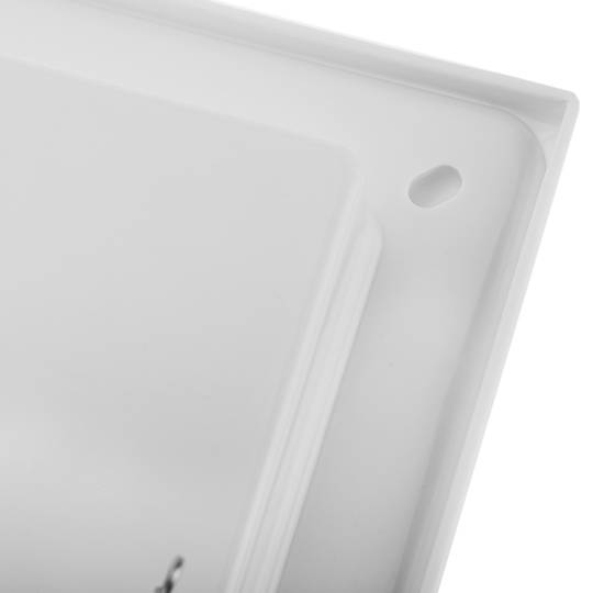 Exaustor, extrator de ar 250x250 mm, com grelha e válvula anti-retorno com saída extra plana de 90 graus