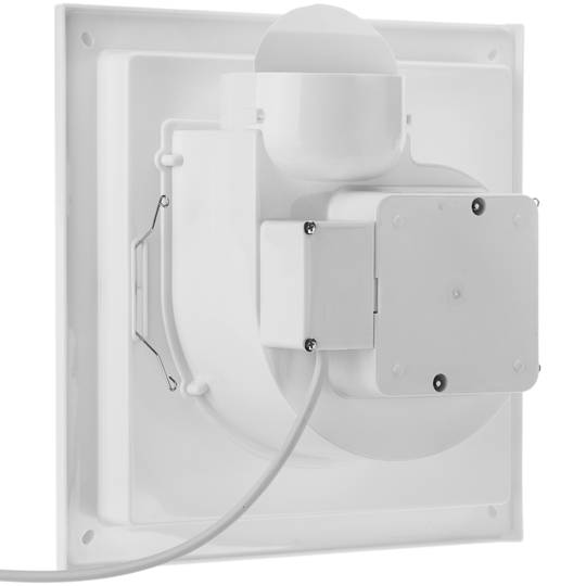 Exhaust fan, Air extractor 290x290 mm, with grill and non-return valve with 90 degree outlet, extra flat