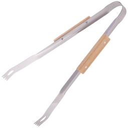 Pinça para churrasco de aço inoxidável de 36 cm com pontas serrilhadas
