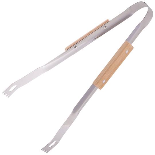 Pinza per barbecue in acciaio inossidabile da 36 cm con punte seghettate
