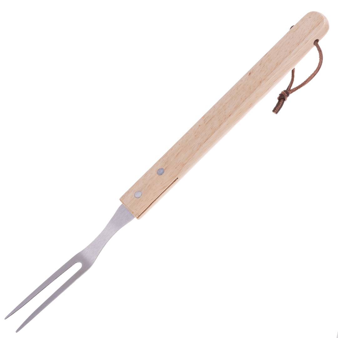 Pack de 3 utensílios para churrasco em aço inox