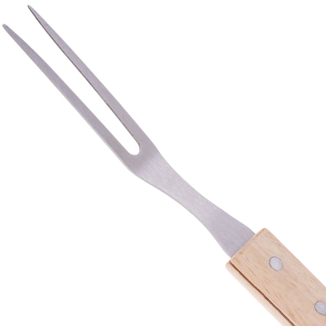 Pack de 3 utensílios para churrasco em aço inox