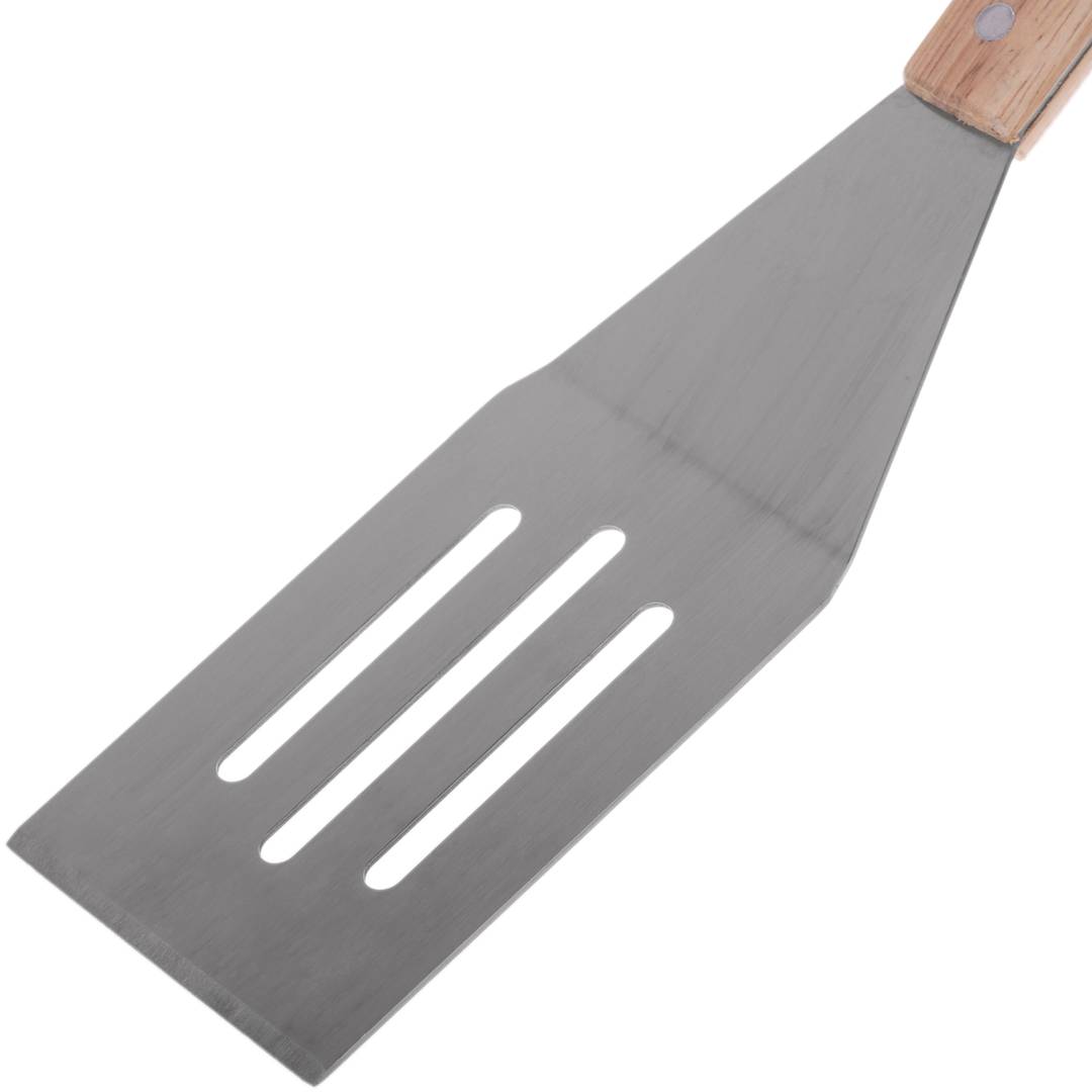 Pack de 3 utensílios para churrasco em aço inox