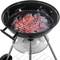 Ronde houtskoolbarbecue 41x70 cm met deksel en wieltjes BBQ grill voor tuin en camping