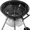 Ronde houtskoolbarbecue 41x70 cm met deksel en wieltjes BBQ grill voor tuin en camping