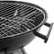 Ronde houtskoolbarbecue 41x70 cm met deksel en wieltjes BBQ grill voor tuin en camping