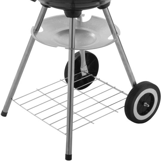 Ronde houtskoolbarbecue 41x70 cm met deksel en wieltjes BBQ grill voor tuin en camping