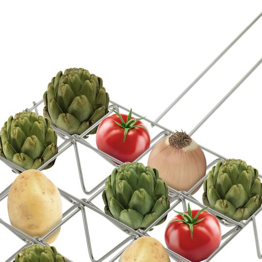 Grillrost aus verzinktem Eisen mit Griff für Gemüse Kapazität 16 Einheiten