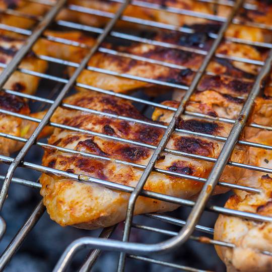 Grille barbecue double en fer galvanisé avec manche 40x40 cm