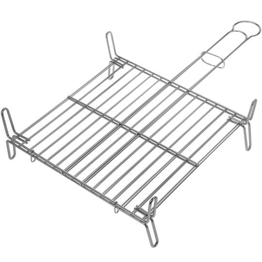 Podwójny grill z ocynkowanej stali z uchwytem 35x35 cm