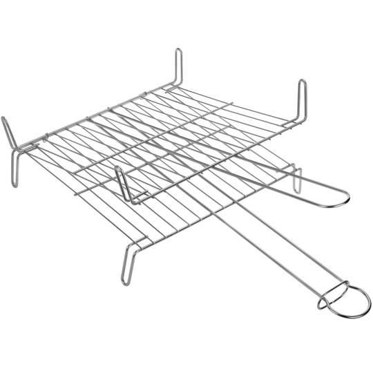 Podwójny grill z ocynkowanej stali z uchwytem 35x35 cm