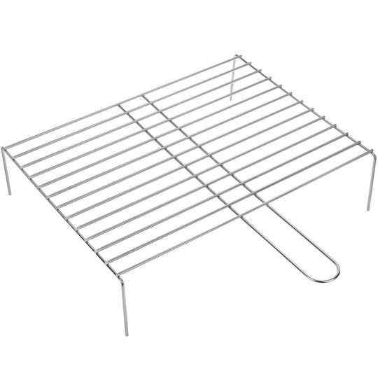 Simple galvanized iron barbecue grill with handle 45x35 cm
