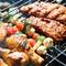 Simple galvanized iron barbecue grill with handle 45x35 cm