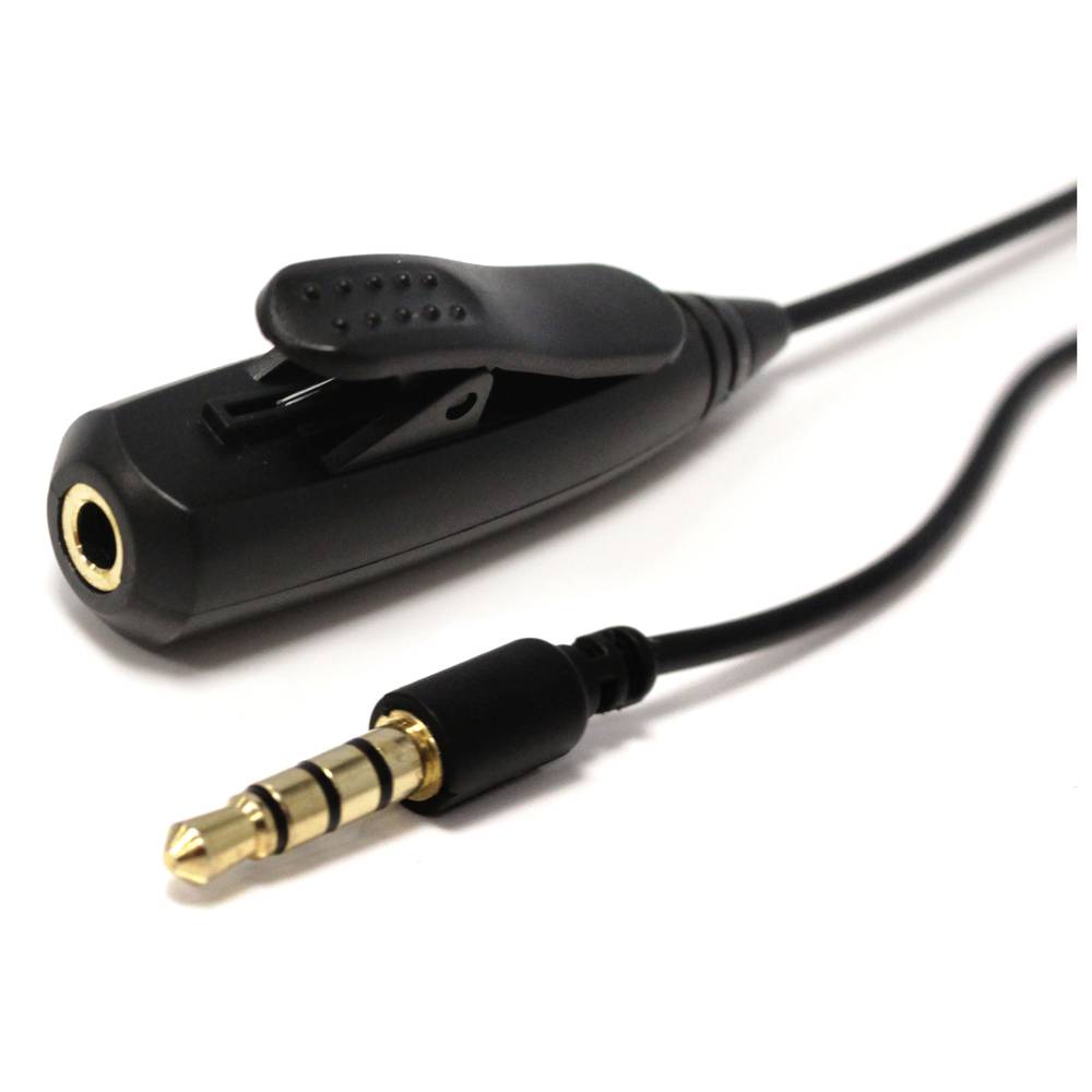 Adapter headset microphone and button for mobile phone and smartphone in black
