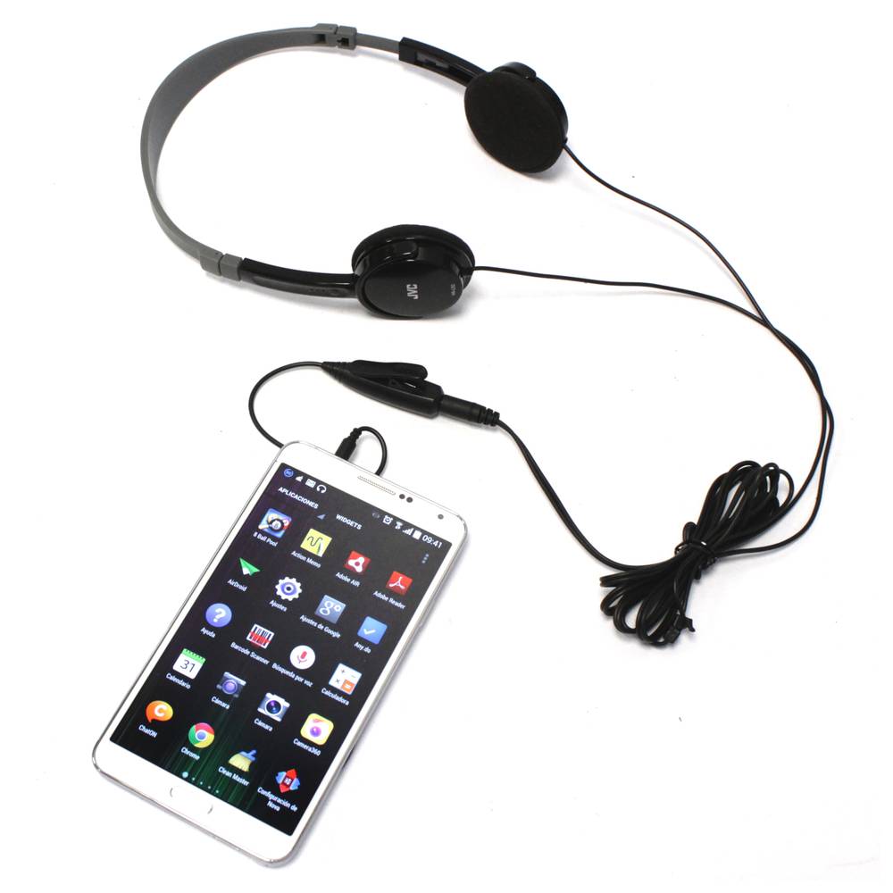Adapter headset microphone and button for mobile phone and smartphone in black