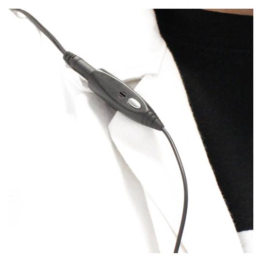 Adapter headset microphone and button for mobile phone and smartphone in black