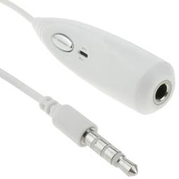 Adapter microfone e botão de fone de ouvido de telefone móvel branco