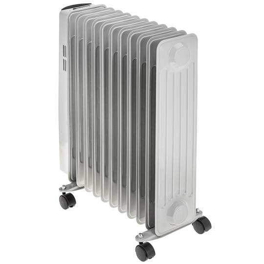 Olieradiator met 11 elementen, thermostaat en 2500W vermogen met wielen
