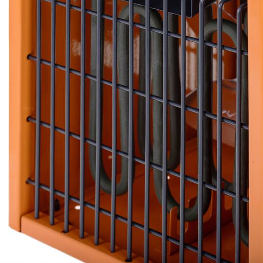 Calefactor industrial d'aire de terra 1000 / 2000 w de color taronja i forma rectangular
