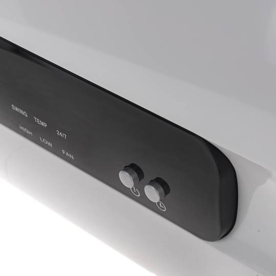 White 1000/2000 W wall-mounted ceramic split air heater with remote control