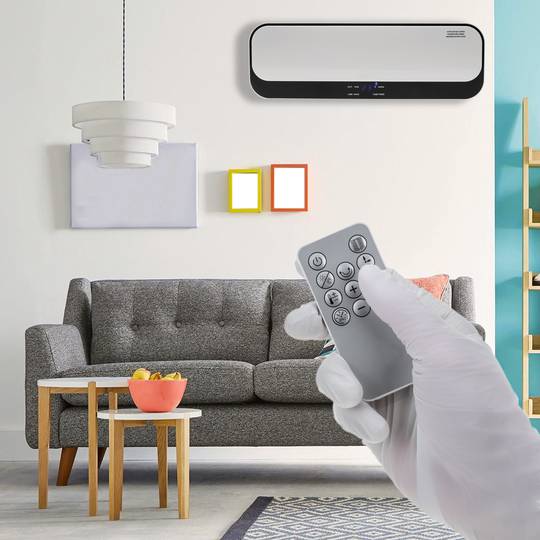 1000/2000 W grauer Wand-Keramik-Split-Lufterhitzer mit Fernbedienung