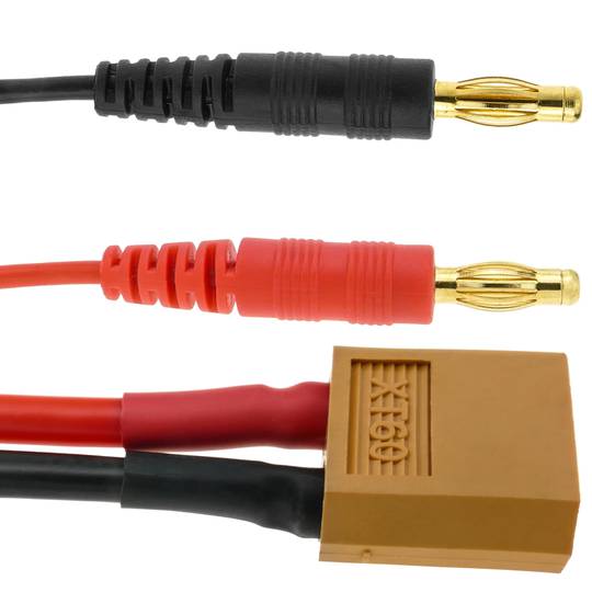 Kabel XT60 Stecker auf HXT Banana 4.0mm Stecker 30cm 14AWG Lade und Netzteil