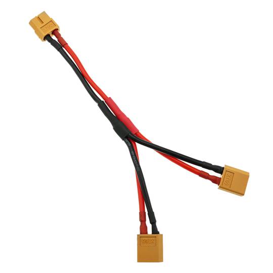 Kabel XT60 vrouwelijk naar 2 x XT60 mannelijk 15 cm 14AWG Opladen en voeding