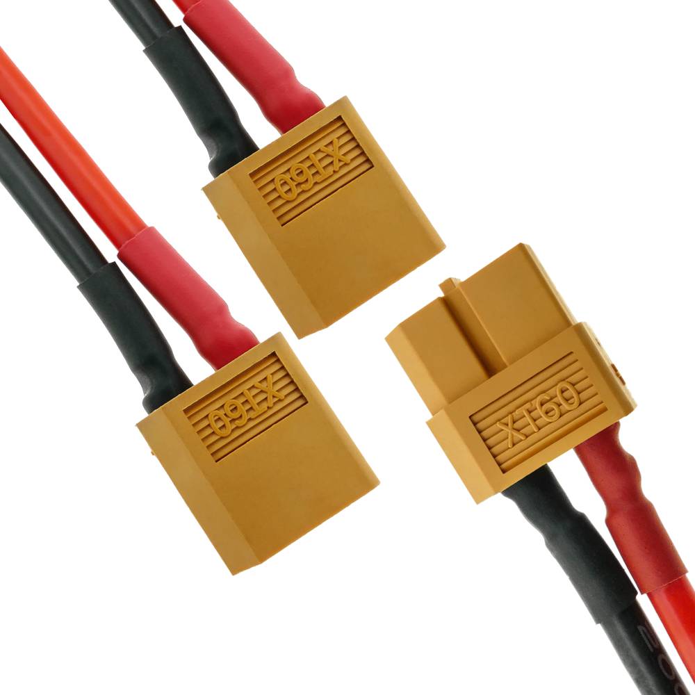 Kabel XT60 vrouwelijk naar 2 x XT60 mannelijk 15 cm 14AWG Opladen en voeding