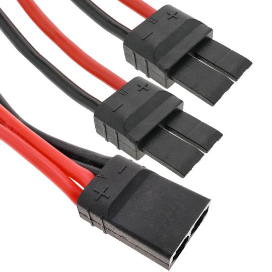 Cable TRAXXAS #1 hembra a TRAXXAS #1 macho de 8cm 14AWG Carga y fuente alimentación