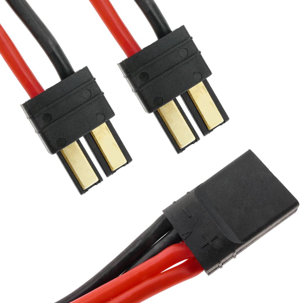 Cable TRAXXAS #1 hembra a TRAXXAS #1 macho de 8cm 14AWG Carga y fuente alimentación