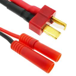 Cable T PLUG mascle a HXT Banana 4.0mm de 8cm 14AWG Càrrega i font alimentació