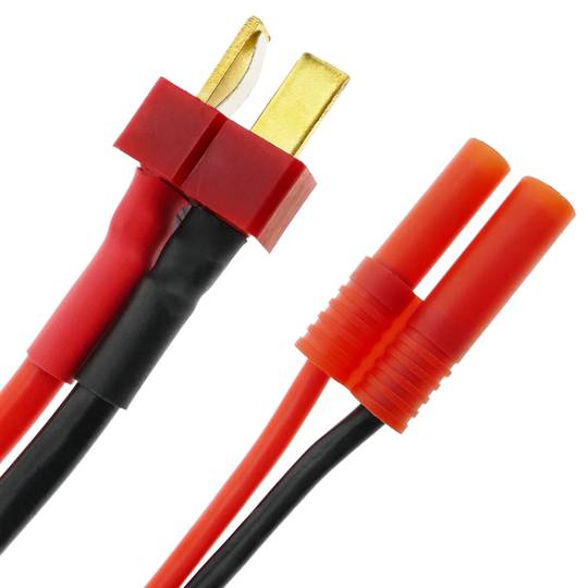 Cavo T PLUG maschio a HXT Banana 4.0mm 8cm 14AWG Carica e alimentazione