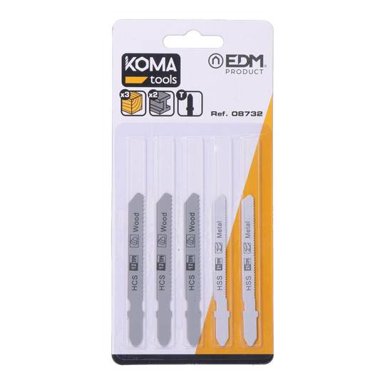 Zestaw 5 sztuk brzeszczotów do wyrzynarki KOMA Tools 08732