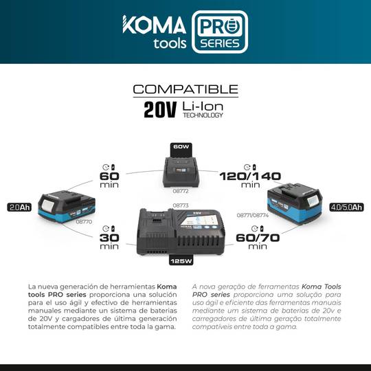 KOMA Tools 08758 20V Nożyce do żywopłotu