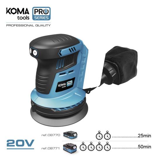 Ponceuse excentrique 20V KOMA Tools 08780