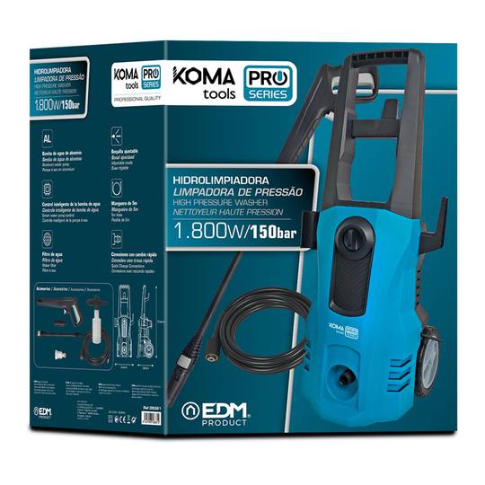Netejadora d'alta pressió de 1800W amb 150 Bar de KOMA Tools 08681
