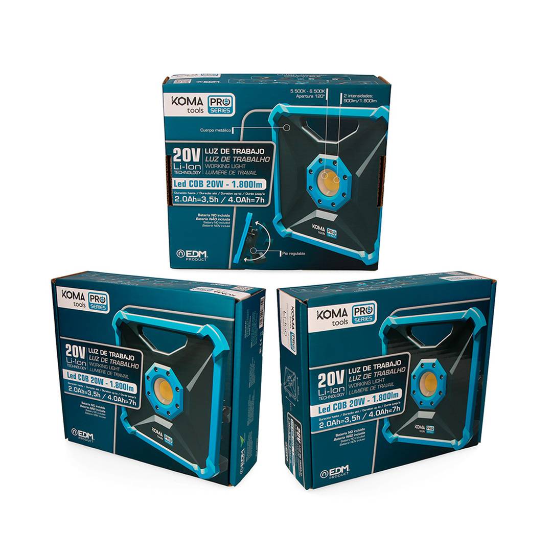 20W LED spotlight with 1800 lumens KOMA Tools 08755