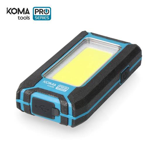Linterna LED COB de 8W y 500lm profesional recargable por USB con Gancho KOMA Tools 36444