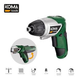 KOMA Tools 08722 3,6V lithium omkeerbare schroevendraaier met 1300 mA 17,5x14,8cm