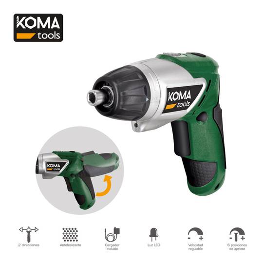 KOMA Tools 08722 3.6V lithium reversible screwdriver with 1300 mA 17.5x14.8cm