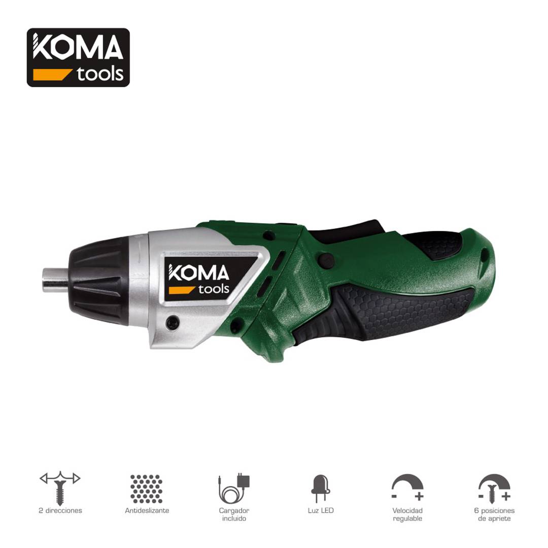 Koma Tools Kit taladro percutor/atornillador 20v con 2 Baterias 2.0A y Cargador