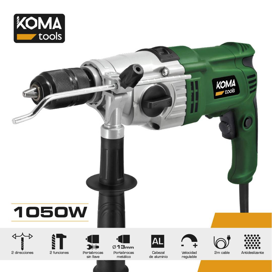 Trepant percussor de 1050 W amb dimensions de 13x39x26cm de KOMA Toools 08725