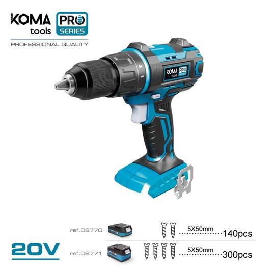 20V Hammer Drill/Driver Kit with 2 2.0A Batteries and 9