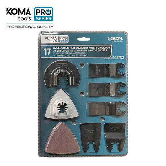 Zestaw 17 akcesoriów do narzędzi wielofunkcyjnych z serii Pro Battery KOMA Tools 08765