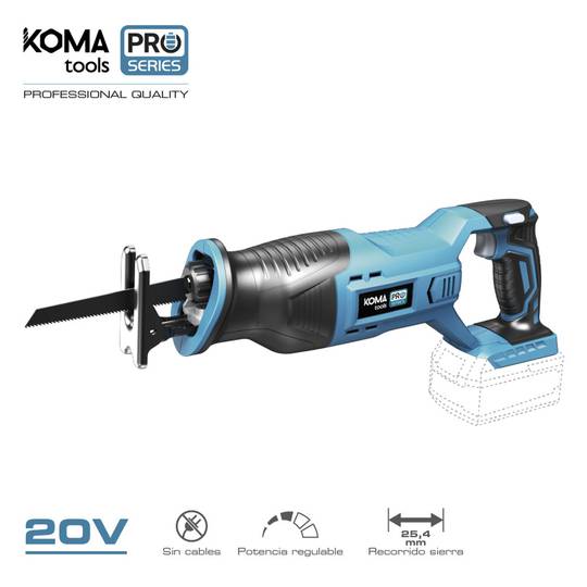 Serra de sabre Pro Series sense bateria ni carregador 20V 8,5x44x15,5 cm KOMA Tools 08776